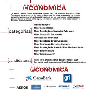 Convocatoria de los XVIII Premios Castilla y León Económica para Reconocer a las Mejores Empresas de la Región