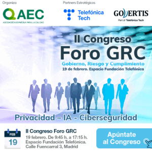 DIHBU asistirá al II Congreso Foro GRC en Madrid sobre Ciberseguridad- e IA, patrocinado por la AEC