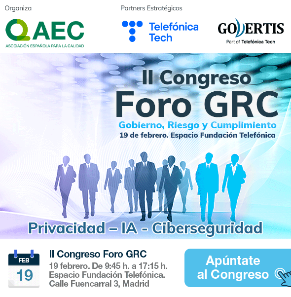 DIHBU asistirá al II Congreso Foro GRC en Madrid sobre Ciberseguridad- e IA, patrocinado por la AEC