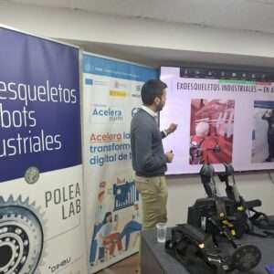 El proyecto PoleaLab realiza con éxito una sesión de demostración de exoesqueletos industriales en la Federación Leonesa de Empresarios